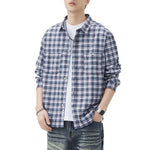 Men’s Plaid Cotton Shirt – Fashion Brand Long Sleeve Casual Cardigan for All Seasons | Classyet