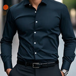 Men’s Spring & Autumn Long-Sleeve Shirt – Slim-Fit Cotton Business & Casual Workwear