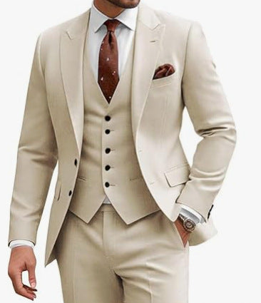 Men’s Three-Piece Suit – Slim Fit Casual Business & Wedding Formal Set for All Seasons | Classyet