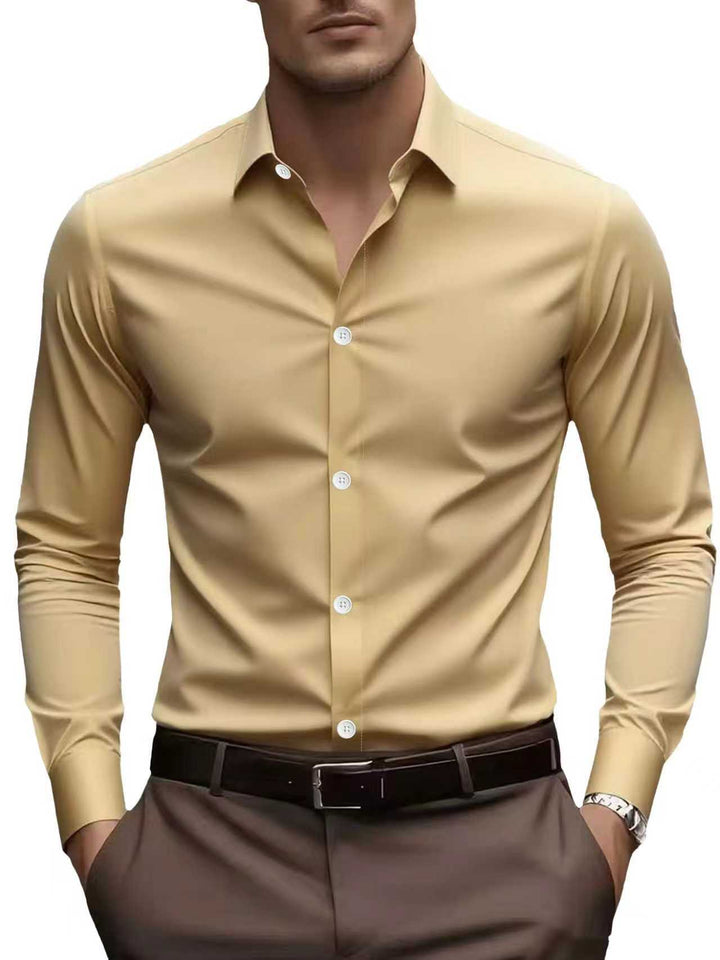 Men’s Spring & Autumn Long-Sleeve Shirt – Slim Fit Cotton Business Workwear | Formal & Casual Style