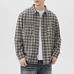 Men’s Plaid Cotton Shirt – Fashion Brand Long Sleeve Casual Cardigan for All Seasons | Classyet