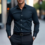 Men’s Spring & Autumn Long-Sleeve Shirt – Slim-Fit Cotton Business & Casual Workwear