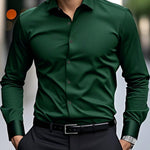 Men’s Spring & Autumn Long-Sleeve Shirt – Slim-Fit Cotton Business & Casual Workwear