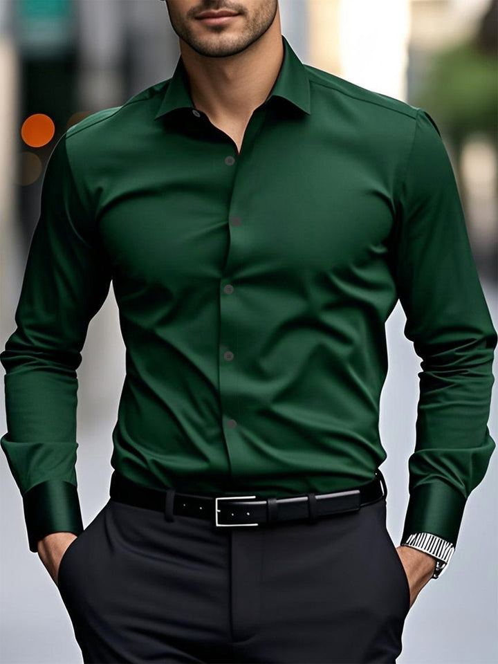 Men’s Spring & Autumn Long-Sleeve Shirt – Slim Fit Cotton Business Workwear | Formal & Casual Style