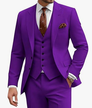 Men’s Three-Piece Suit – Slim Fit Casual Business & Wedding Formal Set for All Seasons | Classyet