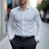 Men’s Spring & Autumn Long-Sleeve Shirt – Slim Fit Cotton Business Workwear | Formal & Casual Style