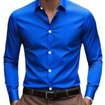 Men’s Spring & Autumn Long-Sleeve Shirt – Slim-Fit Cotton Business & Casual Workwear