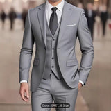 Men’s 3-Piece Suit Set – Wedding Host, Business Formal Slim Fit Blazer, Vest & Pants