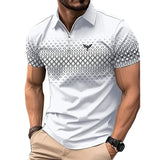 Men’s Summer Fashion Sports Short Sleeve – Trendy Striped Zipper Tee | Loose Fit Casual Style