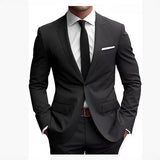 Men’s Two-Piece Wedding Dinner Suit – Elegant Slim Fit Blazer & Trousers Set for Formal Events