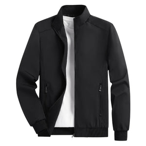 Executive Spring & Autumn Men's Casual Jacket – Plus Size Lightweight Polyester Coat for Everyday Style