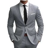 Men’s Two-Piece Wedding Dinner Suit – Elegant Slim Fit Blazer & Trousers Set for Formal Events