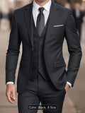 Men’s 3-Piece Suit Set – Wedding Host, Business Formal Slim Fit Blazer, Vest & Pants