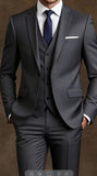 Men’s 3-Piece Suit Set – Wedding Host, Business Formal Slim Fit Blazer, Vest & Pants