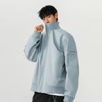 Men’s Large Size Multi-Pocket Short Flight Jacket – Casual Lightweight Polyester Bomber Coat