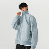 Men’s Large Size Multi-Pocket Short Flight Jacket – Casual Lightweight Polyester Bomber Coat