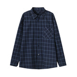 Men’s Autumn Plaid Lapel Shirt Coat – Casual Long Sleeve Large Size Loose Jacket for Everyday Wear