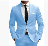 Men’s Two-Piece Wedding Dinner Suit – Elegant Slim Fit Blazer & Trousers Set for Formal Events