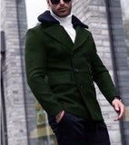 Men’s British Style Fur Collar Woolen Coat – Thick Winter Suit Jacket for Elegant Warmth