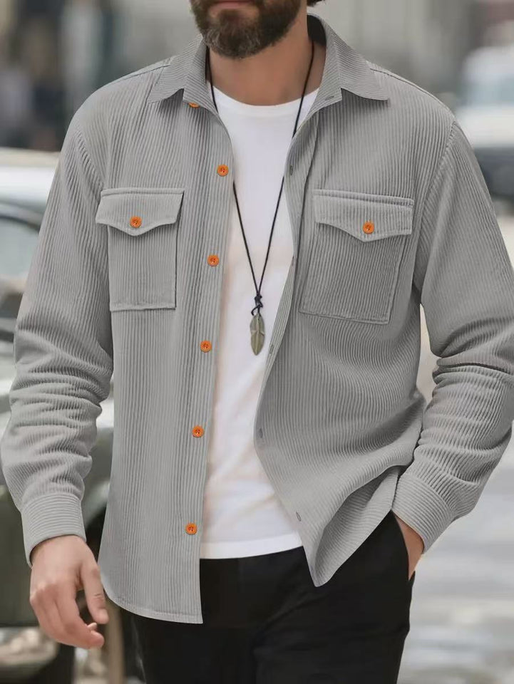 Men’s Corduroy Solid Color Jacket – Stylish All-Matching Casual Outerwear for Daily Wear | Classyet