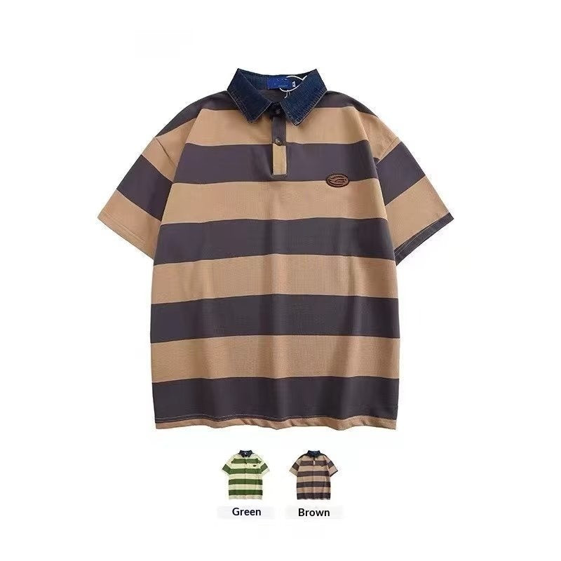 Classyet Men's Versatile Bamboo Fiber Loose Fit T-Shirt Casual Lightweight Inset Motif Top