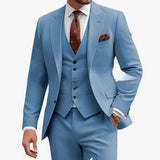 Men’s Three-Piece Suit – Slim Fit Casual Business & Wedding Formal Set for All Seasons | Classyet