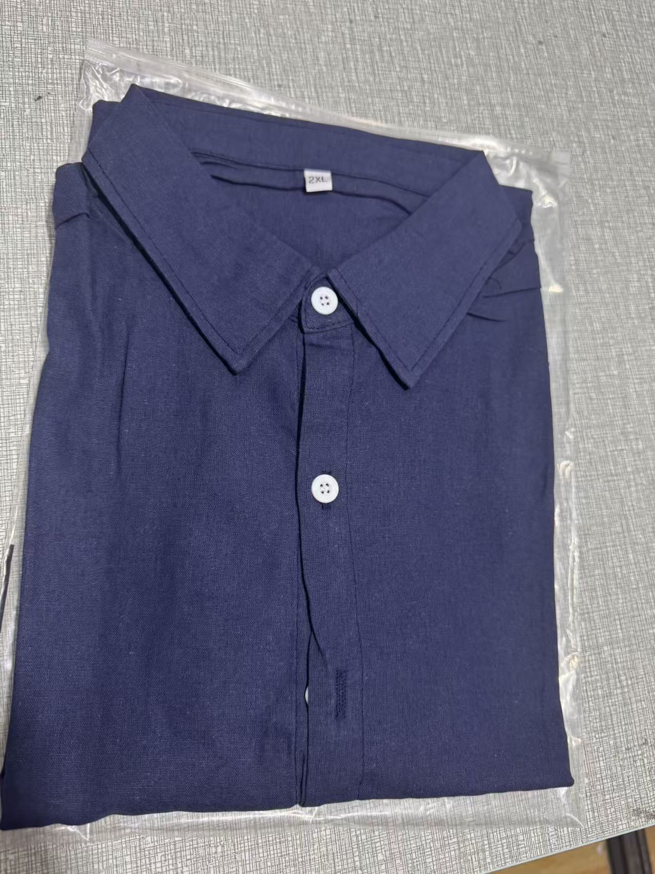 Classyet Men's Long Sleeve Cotton Business Casual Shirt Cardigan Style Comfortable Office and Daily Wear