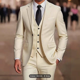 Men’s 3-Piece Suit Set – Wedding Host, Business Formal Slim Fit Blazer, Vest & Pants