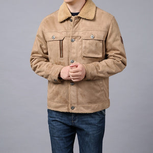 Men’s Deerskin Jacket – Warm Windproof Business Casual Outerwear for Autumn & Winter | Classyet
