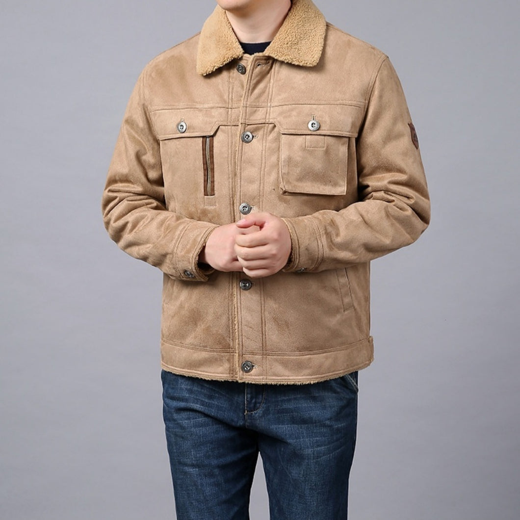 Men’s Deerskin Jacket – Warm Windproof Business Casual Outerwear for Autumn & Winter | Classyet