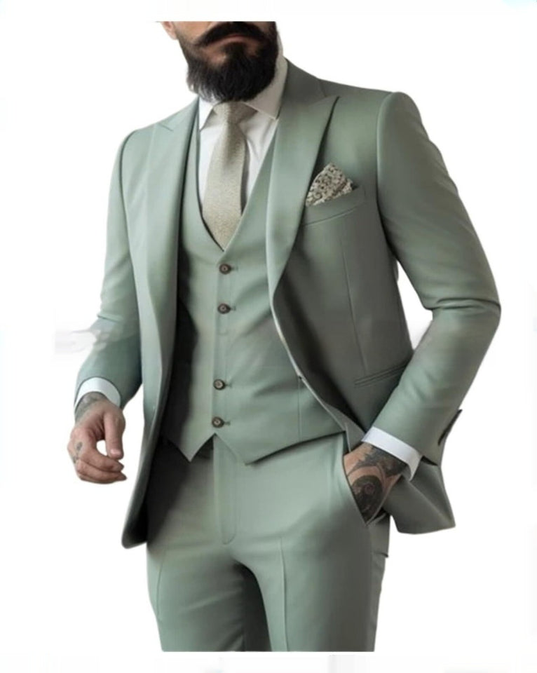 Men’s Three-Piece Suit – Slim Fit Casual Business & Wedding Formal Set for All Seasons | Classyet