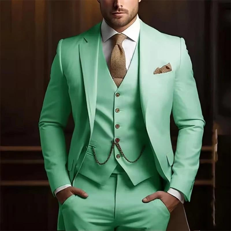 Men’s Slim Fit Three-piece Suit – High-grade Gentleman Formal Business Outfit for Summer | Classyet