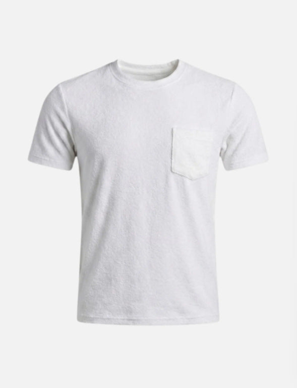 Classyet Retro Washed Pocket 3D Digital Print Crew Neck Short Sleeve Loose Fit Men’s T-Shirt