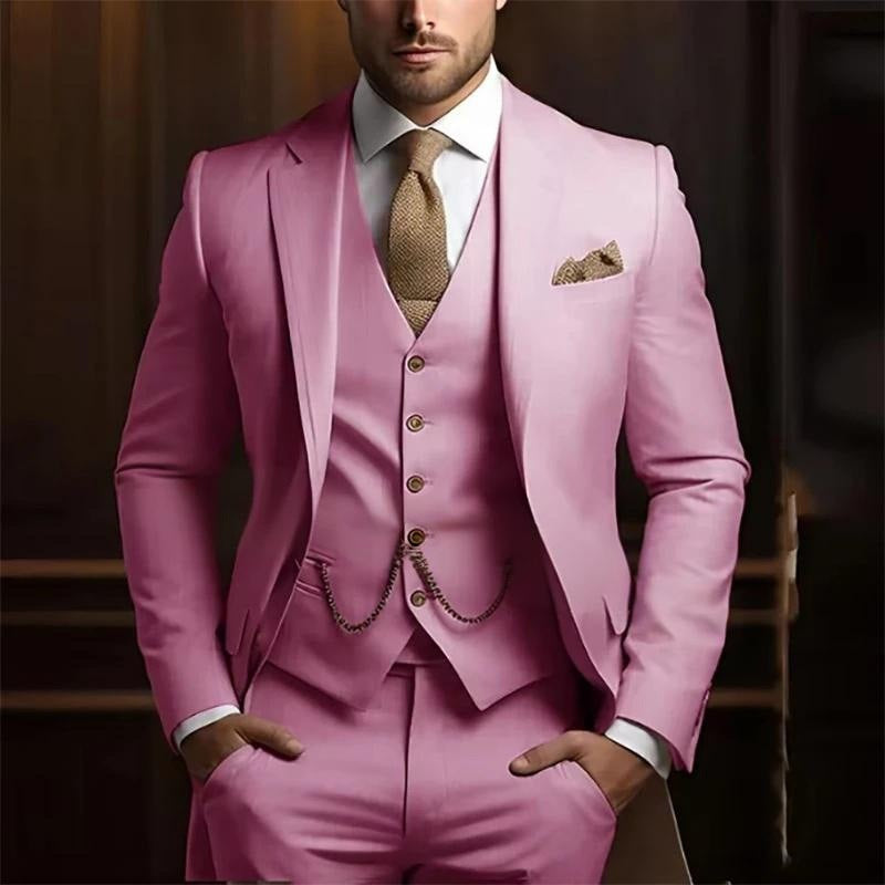 Men’s Slim Fit Three-piece Suit – High-grade Gentleman Formal Business Outfit for Summer | Classyet