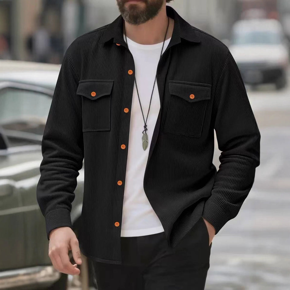 Men’s Corduroy Solid Color Jacket – Stylish All-Matching Casual Outerwear for Daily Wear | Classyet