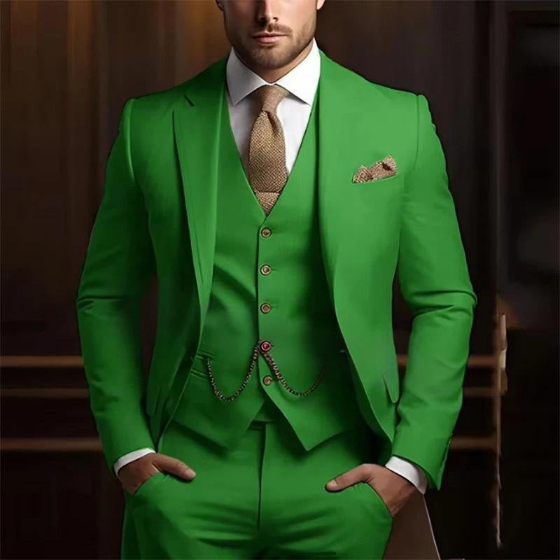Men’s Slim Fit Three-piece Suit – High-grade Gentleman Formal Business Outfit for Summer | Classyet