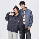 Lapel Anti-Denim Printed Plus Size Men’s Jacket – Casual Corduroy Lightweight Streetwear Coat