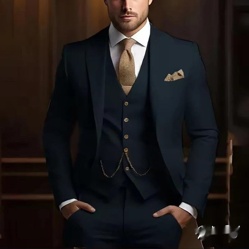 Men’s Slim Fit Three-piece Suit – High-grade Gentleman Formal Business Outfit for Summer | Classyet