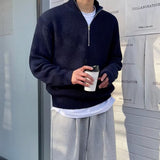 Men’s Autumn Half Zipper Cardigan Sweater – Trendy Smart Casual Pullover for Spring & Fall | Classyet