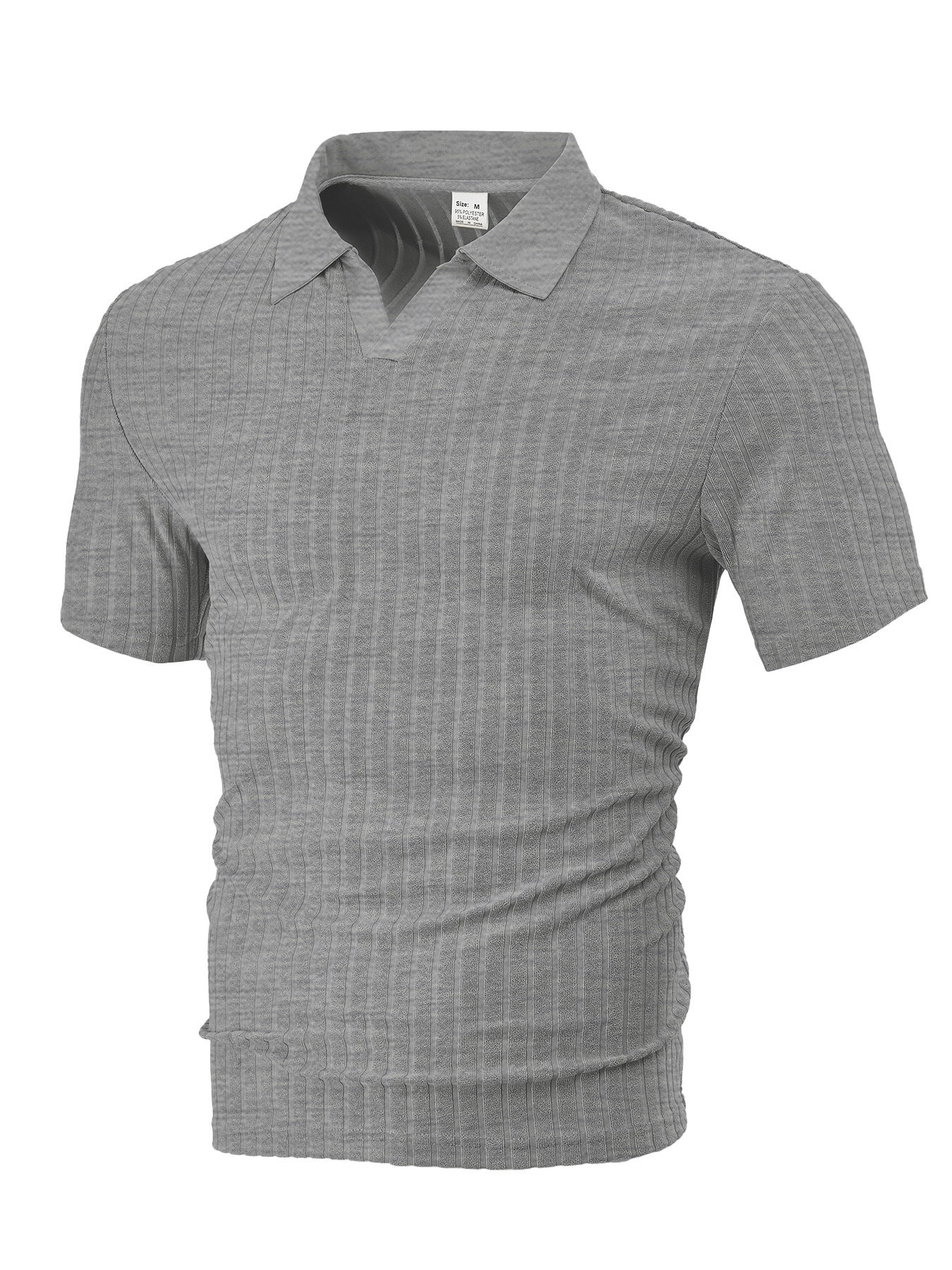 Classyet Men's Summer Casual Breathable Towel Jacquard Lapel Shirt Relaxed Fit Polyester